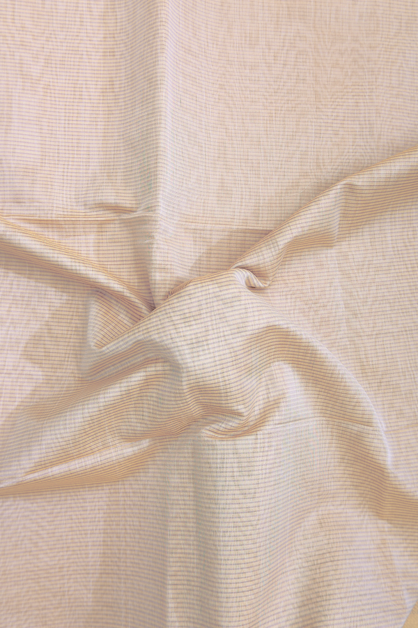 Maheswari Silk Cotton Saree In Cream Color With Stripes Design