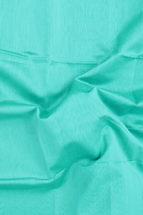 Maheswari Silk Cotton Saree In Tiffany Blue With Zari Border