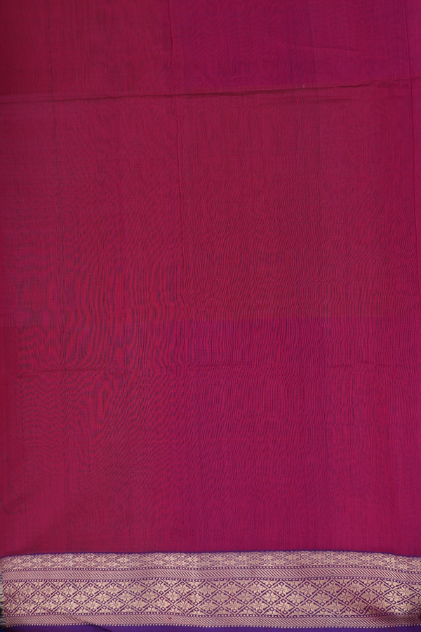 Maheswari Silk Cotton Saree Deep Mulberry With Stripes Design