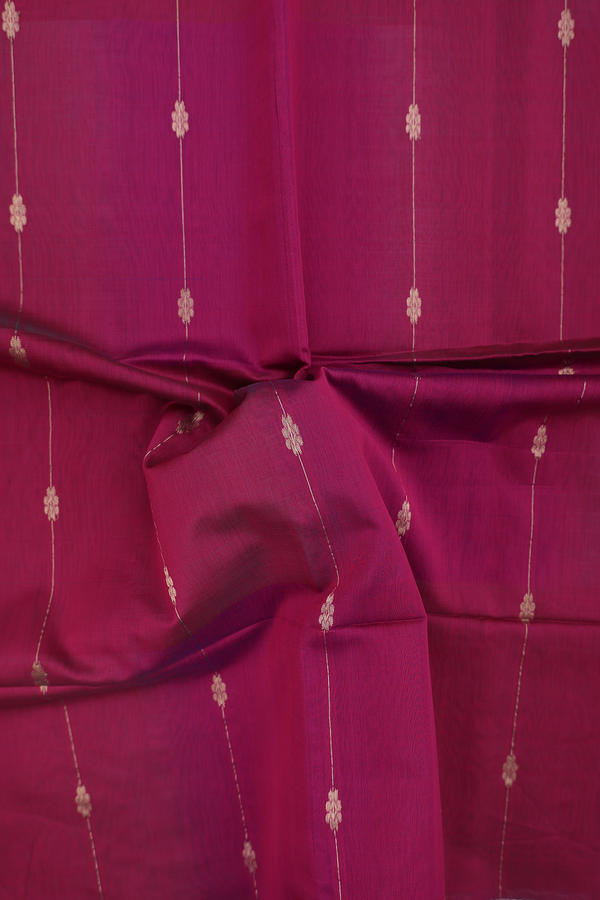 Maheswari Silk Cotton Saree Deep Mulberry With Stripes Design