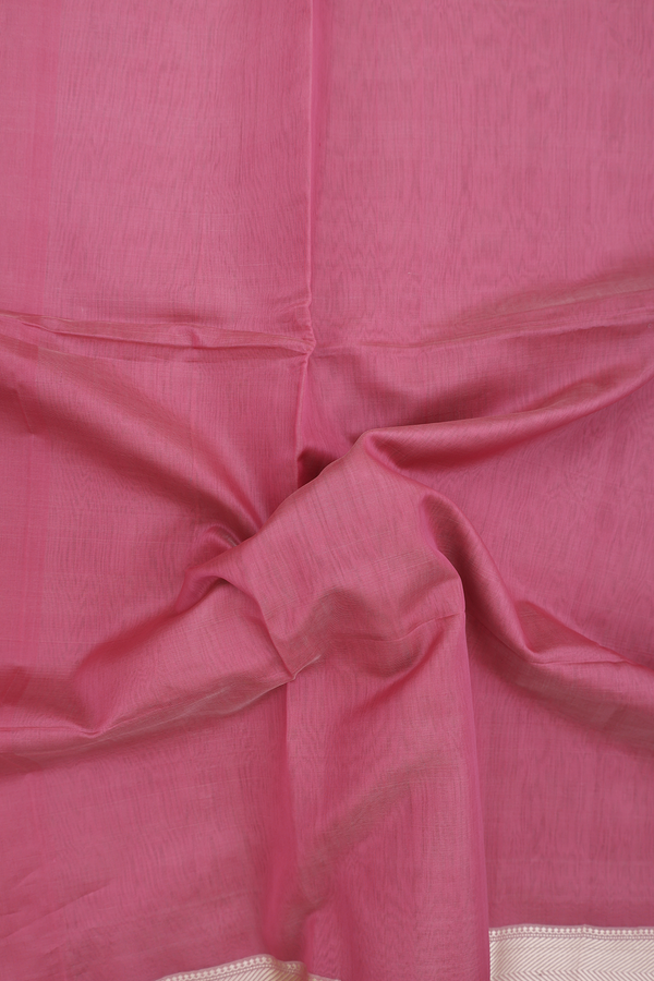 Maheswari Silk Cotton Saree In Mulberry With Threadwork Border