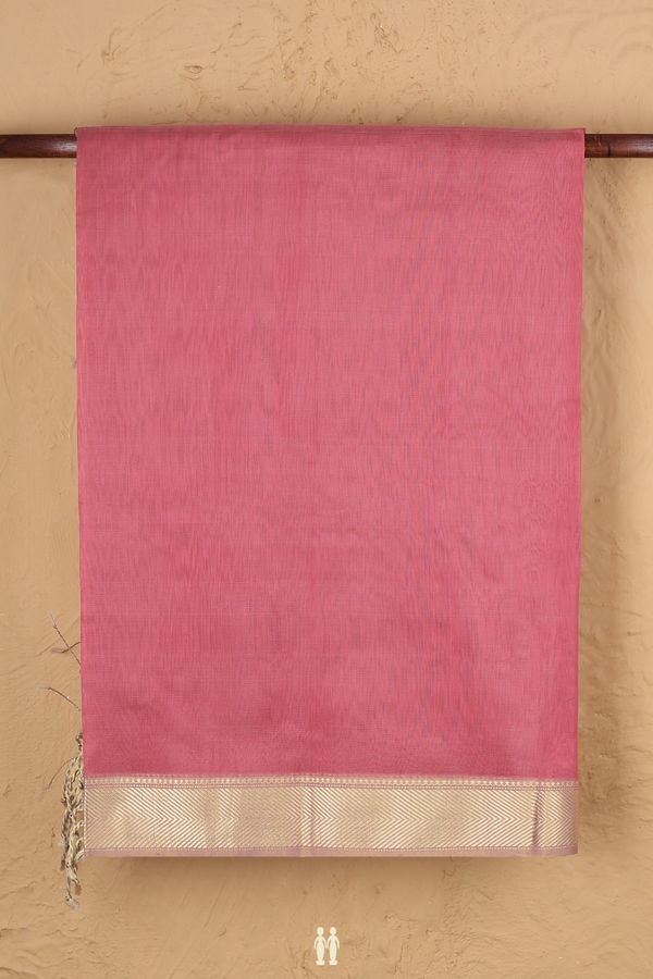 Maheswari Silk Cotton Saree In Mulberry With Threadwork Border