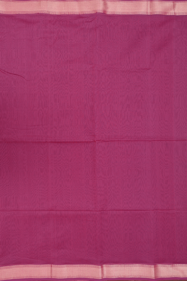 Maheswari Silk Cotton Saree In Dark Pink With Zari Border