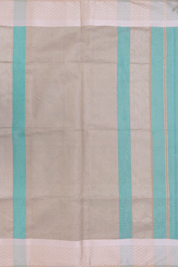 Maheswari Silk Cotton Saree Tissue Blue With Contrast Border