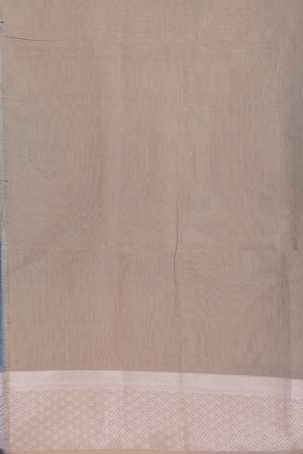 Maheswari Silk Cotton Saree Tissue Blue With Contrast Border