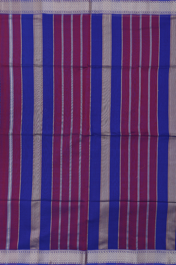 Maheswari Silk Cotton Saree Burgundy Red With Contrast Border