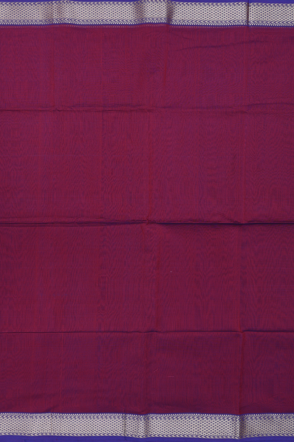 Maheswari Silk Cotton Saree Burgundy Red With Contrast Border