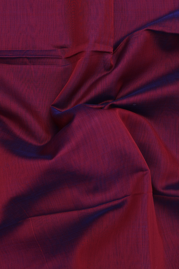 Maheswari Silk Cotton Saree Burgundy Red With Contrast Border