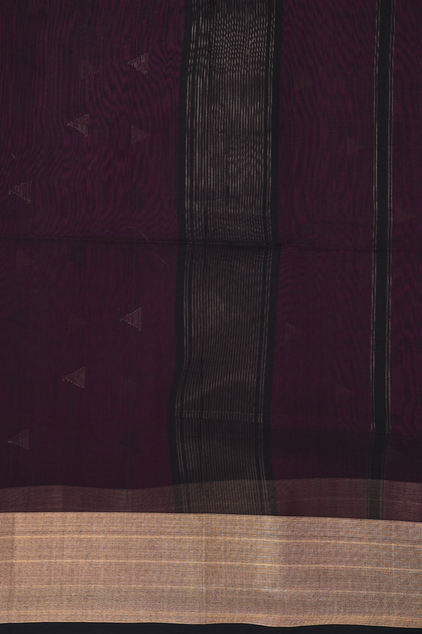 Maheswari Silk Cotton Saree In Berry Purple With Triangle Buttas