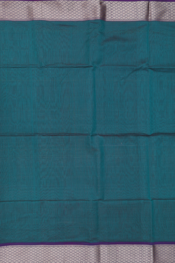 Maheswari Silk Cotton Saree In Green With Stripes Design