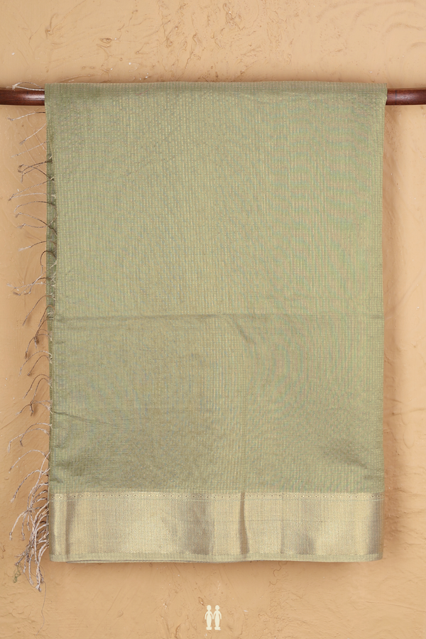 Maheswari Silk Cotton Saree Green With Checks Design