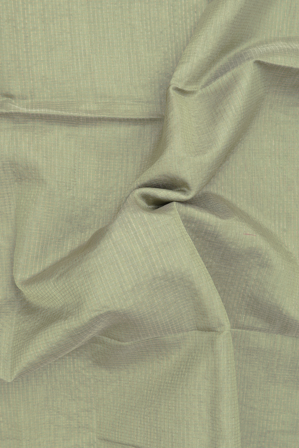 Maheswari Silk Cotton Saree Green With Checks Design