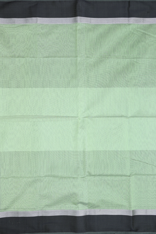 Maheswari Silk Cotton Saree In Green With Stripes Design