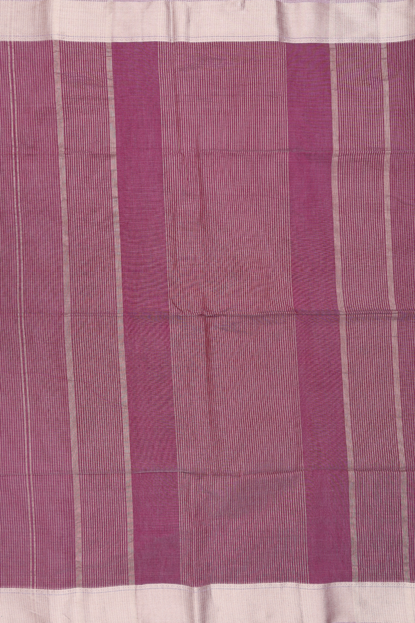 Maheswari Silk Cotton Saree In Plum Brown With Checks Design