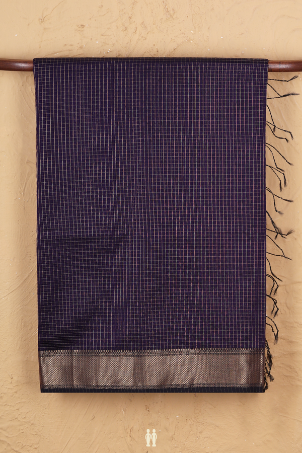 Maheswari Silk Cotton Saree In Royal Border With Checks Design