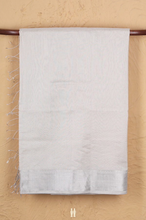 Maheswari Silk Cotton Saree In White With Checks Design