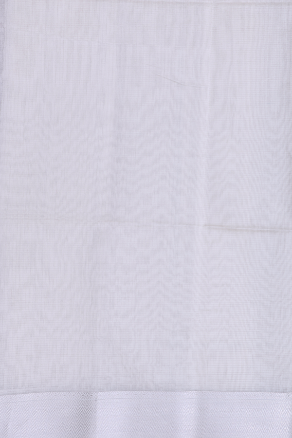 Maheswari Silk Cotton Saree In White With Checks Design
