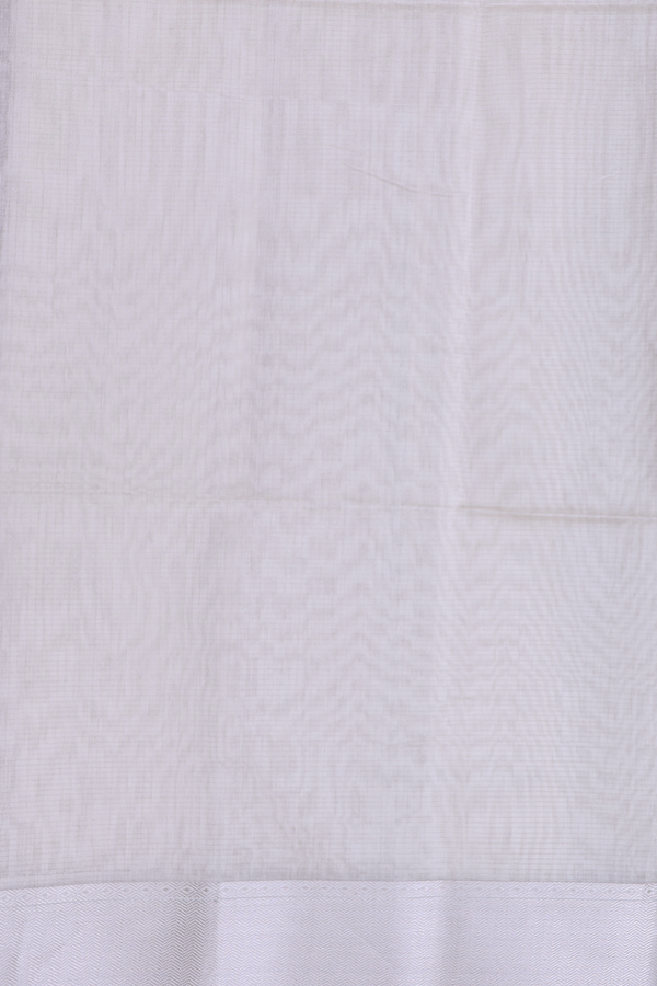 Maheswari Silk Cotton Saree In White With Checks Design
