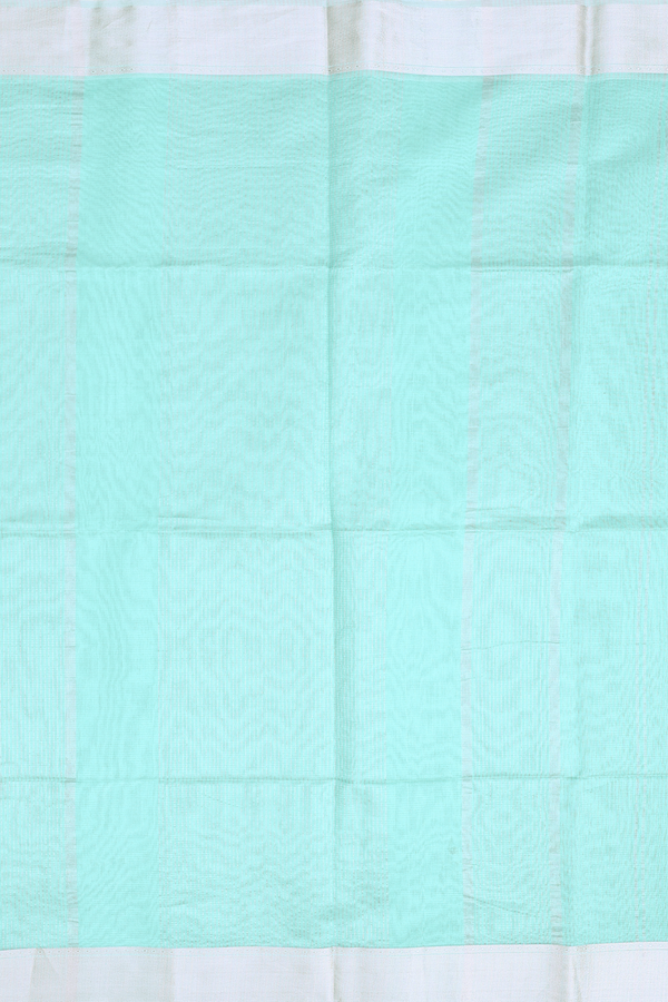 Maheswari Silk Cotton Saree In Turkish Blue With Checks Design