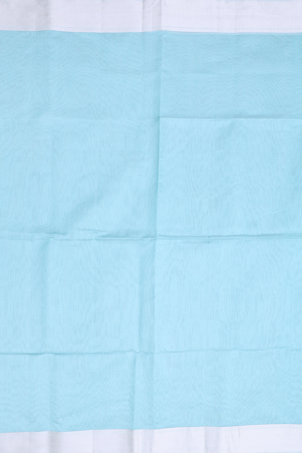 Maheswari Silk Cotton Saree In Turkish Blue With Checks Design
