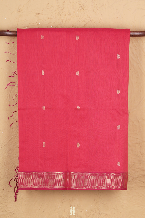 Maheswari Silk Cotton Saree In Pink With Floral Buttas