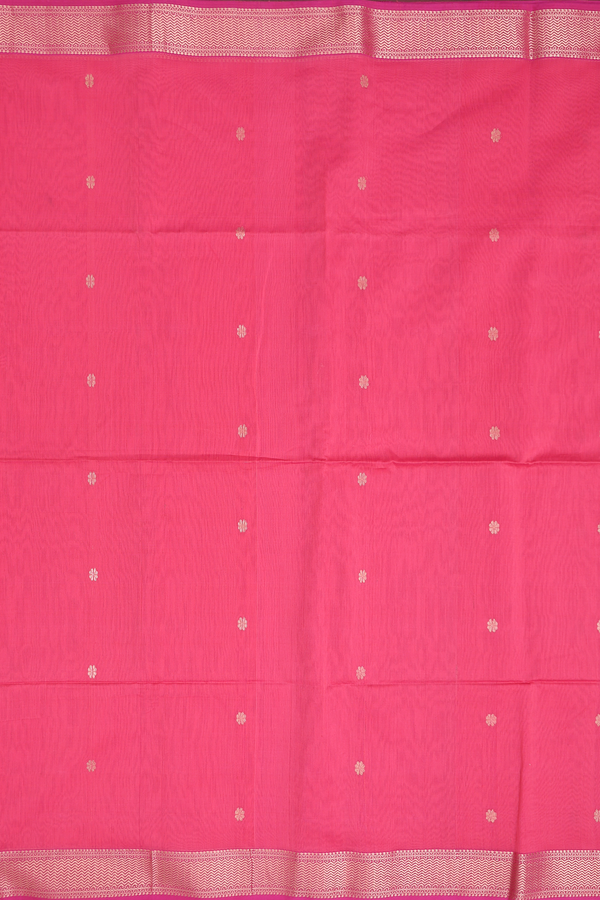 Maheswari Silk Cotton Saree In Pink With Floral Buttas