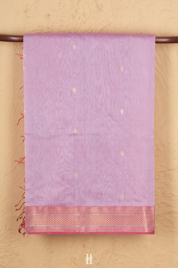 Maheswari Silk Cotton Saree In Dual Tone With Zari Buttas