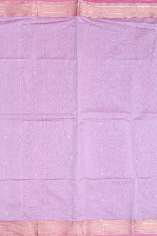 Maheswari Silk Cotton Saree In Dual Tone With Zari Buttas