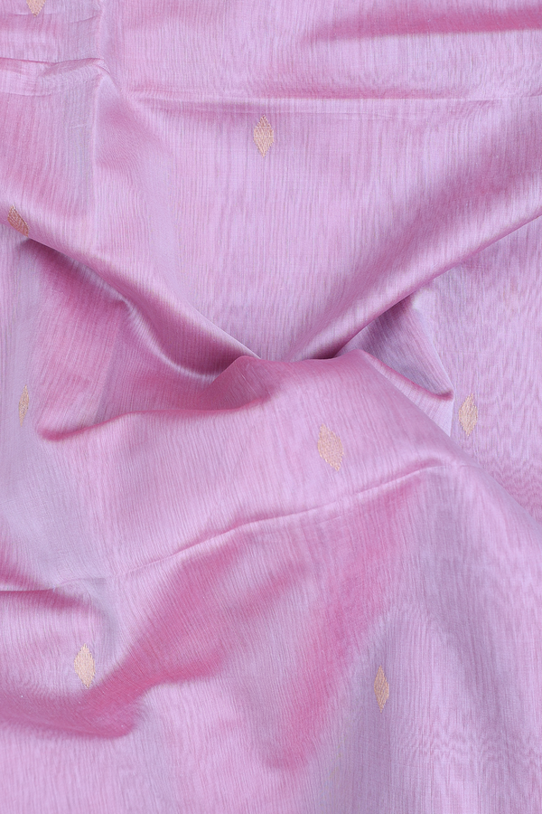 Maheswari Silk Cotton Saree In Dual Tone With Zari Buttas