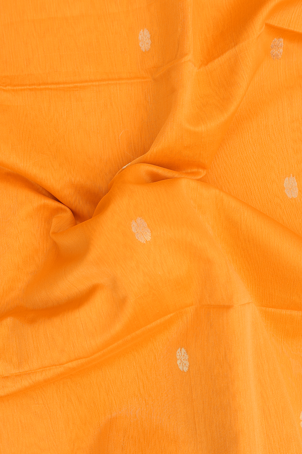Maheswari Silk Cotton Saree In Yellow With Floral Buttas