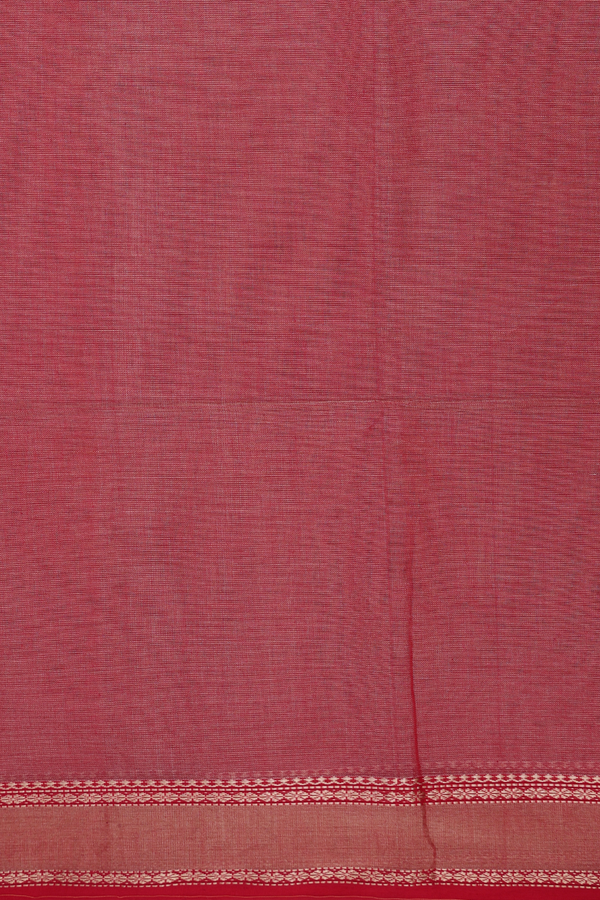 Maheswari Silk Cotton Saree In Orange With Floral Buttas