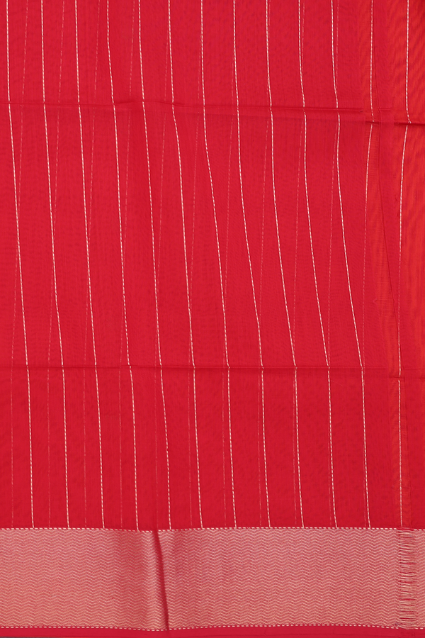 Maheswari Silk Cotton Saree In Orange With Floral Buttas