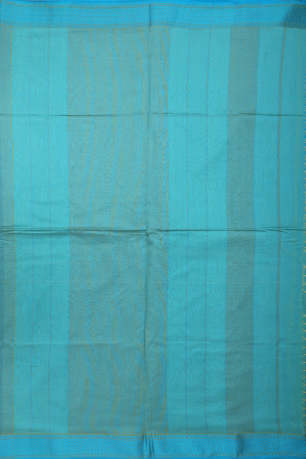 Maheswari Silk Cotton Saree Green With Threadwork Border
