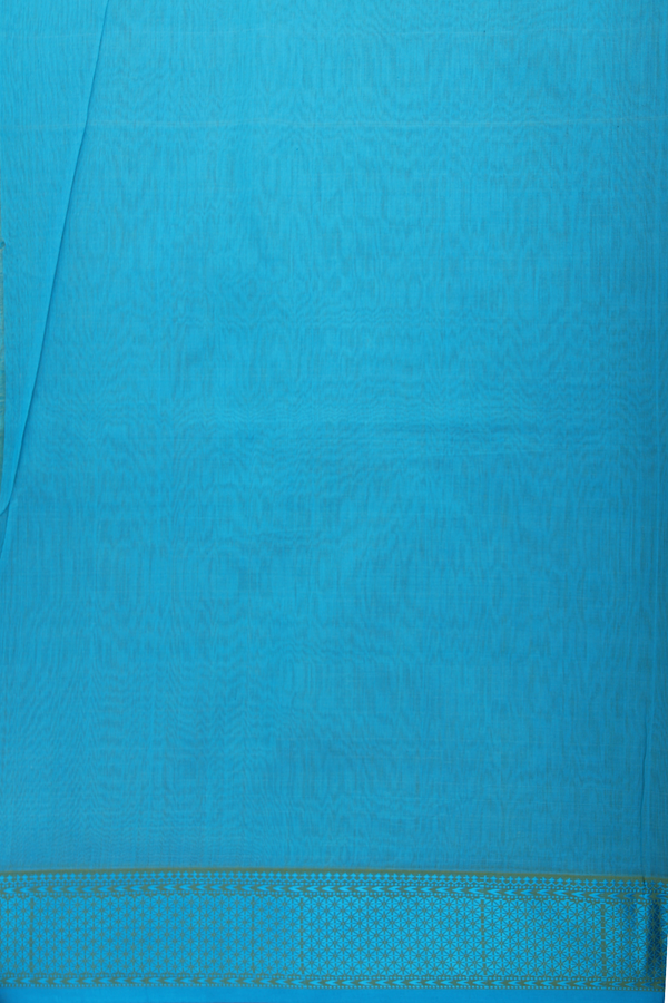 Maheswari Silk Cotton Saree Green With Threadwork Border