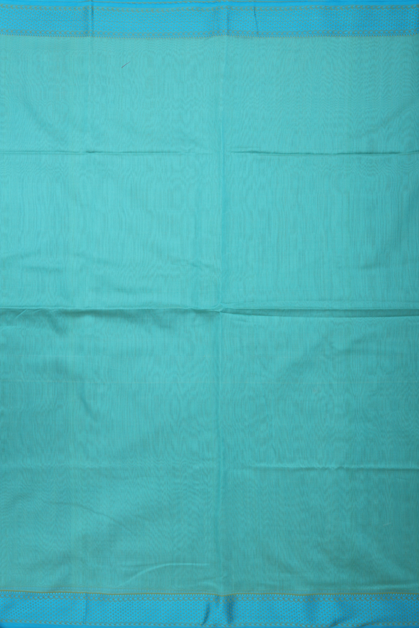 Maheswari Silk Cotton Saree Green With Threadwork Border