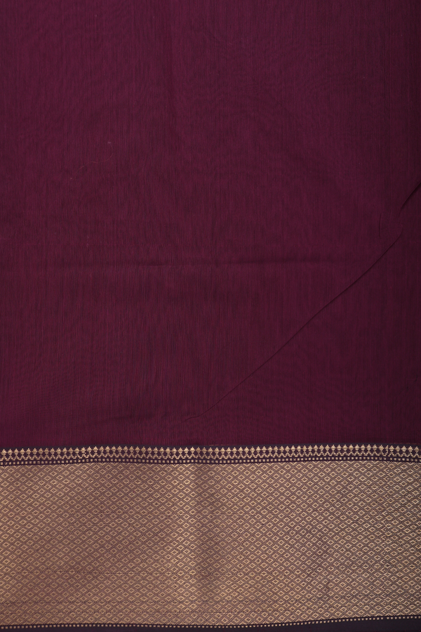 Maheswari Silk Cotton Saree In Plum Purple With Floral Buttas