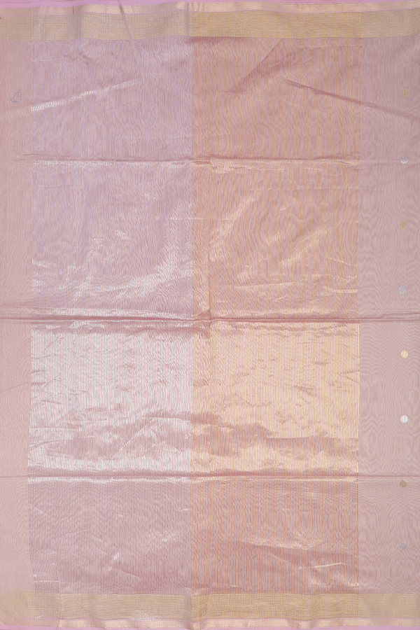 Maheswari Silk Cotton Saree In Tan Brown With Zari Buttas
