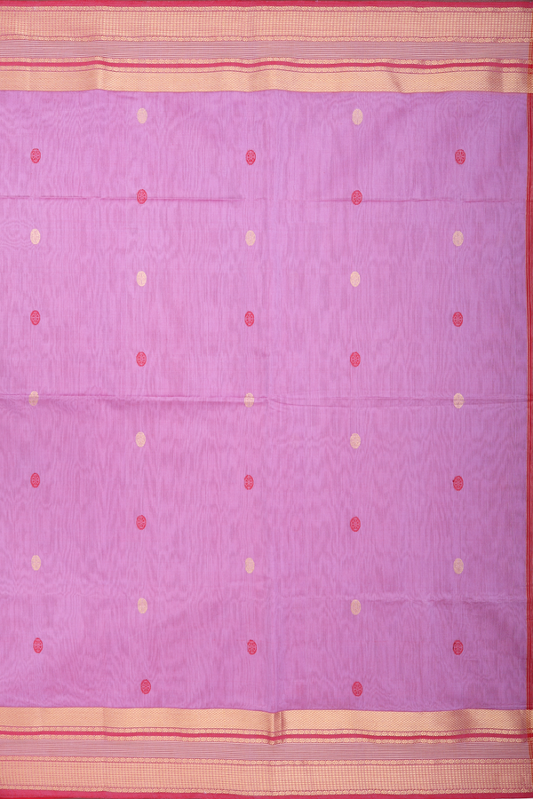 Maheswari Silk Cotton Saree In Purple With Floral Buttas