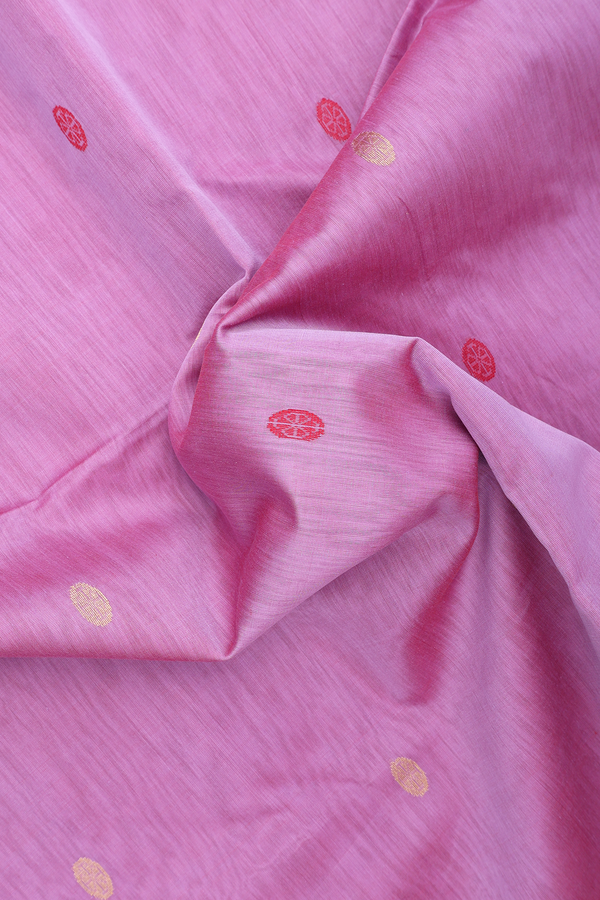Maheswari Silk Cotton Saree In Purple With Floral Buttas
