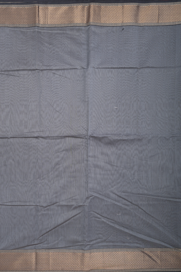 Maheswari Silk Cotton Saree In Grey With Stripes Design