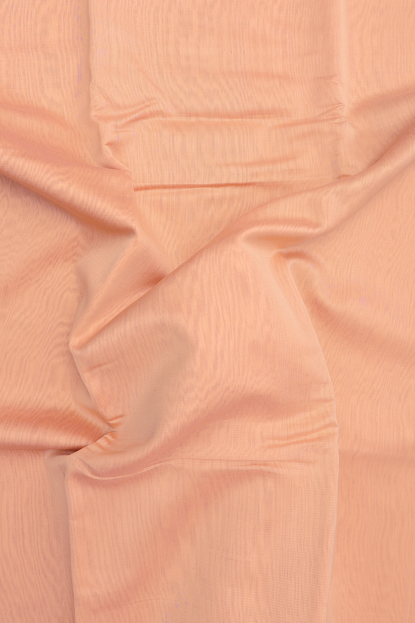 Maheswari Silk Cotton Saree Blush Orange With Contrast Borde