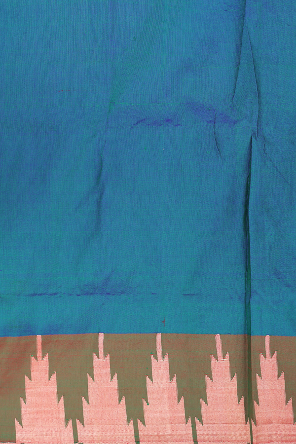 Paithani Silk Saree In Teal Blue With Polka Buttas