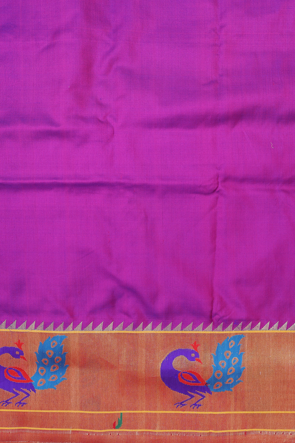 Paithani Silk Saree In Purple With Polka Buttas