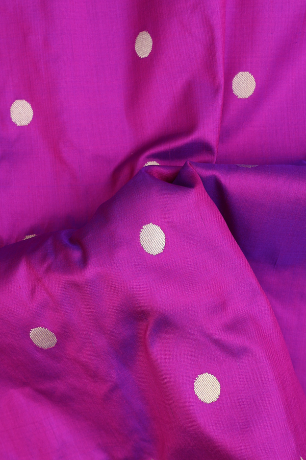Paithani Silk Saree In Purple With Polka Buttas