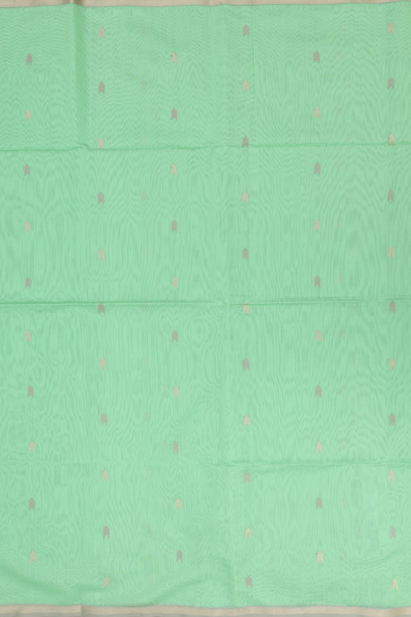 Maheswari Silk Cotton Saree In Green With Arrow Buttas