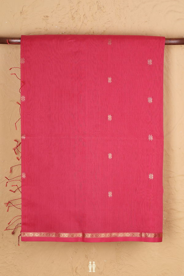 Maheswari Silk Cotton Saree In Pink With Floral Buttas