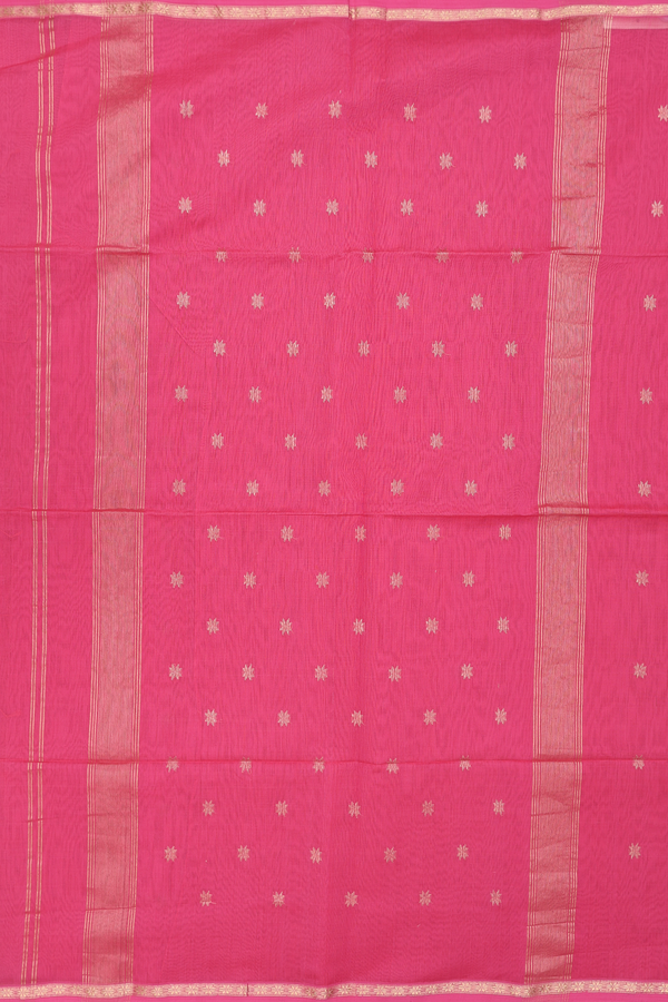 Maheswari Silk Cotton Saree In Pink With Floral Buttas