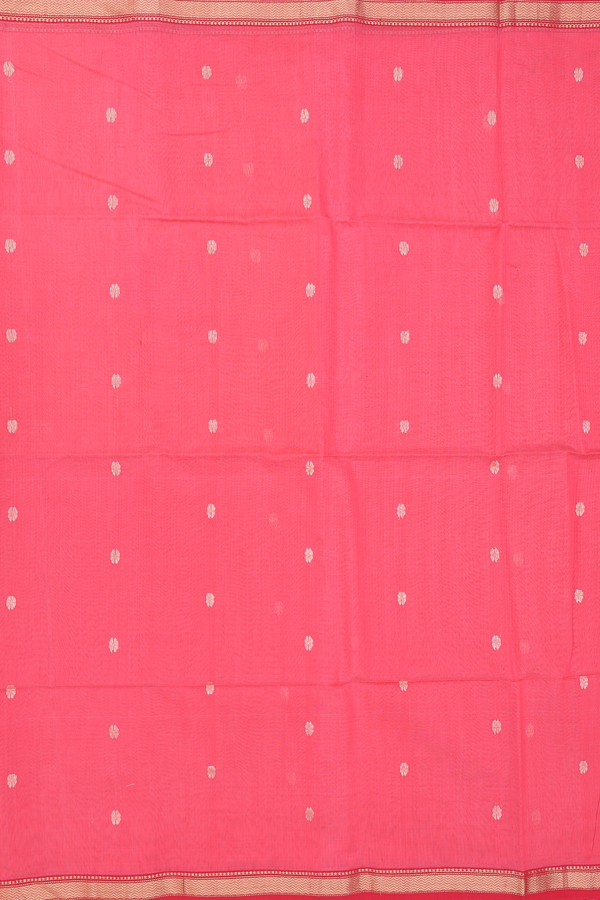 Maheswari Silk Cotton Saree In Pink With Floral Buttas