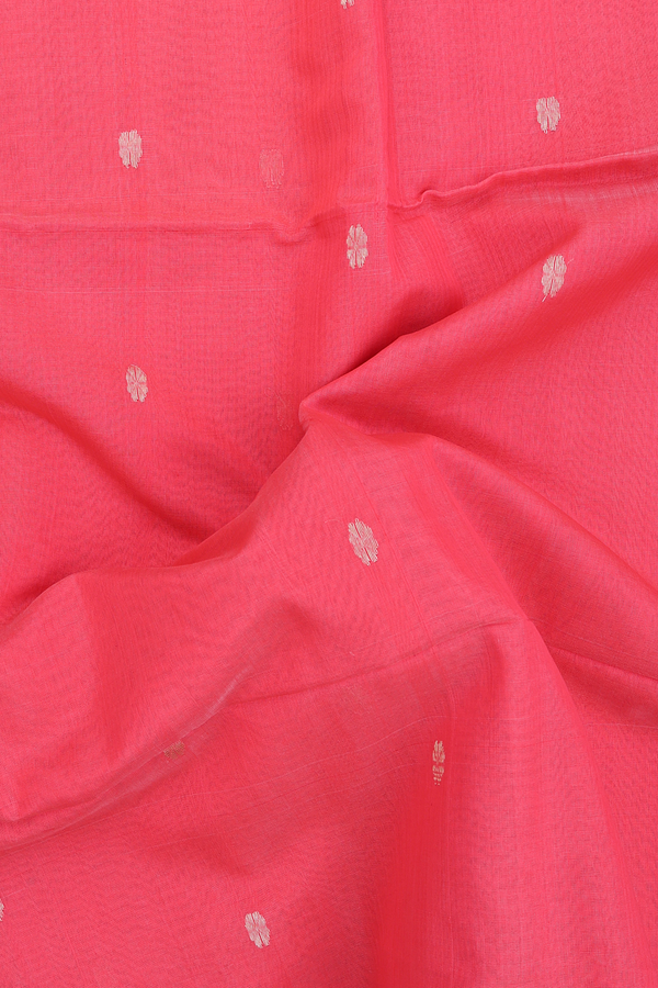 Maheswari Silk Cotton Saree In Pink With Floral Buttas