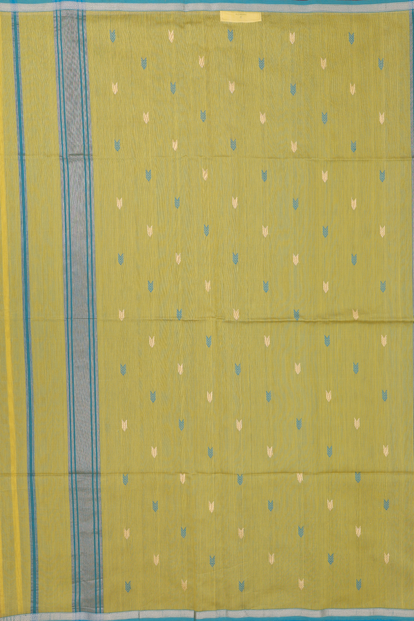 Maheswari Silk Cotton Saree In Yellow With Arrow Buttas